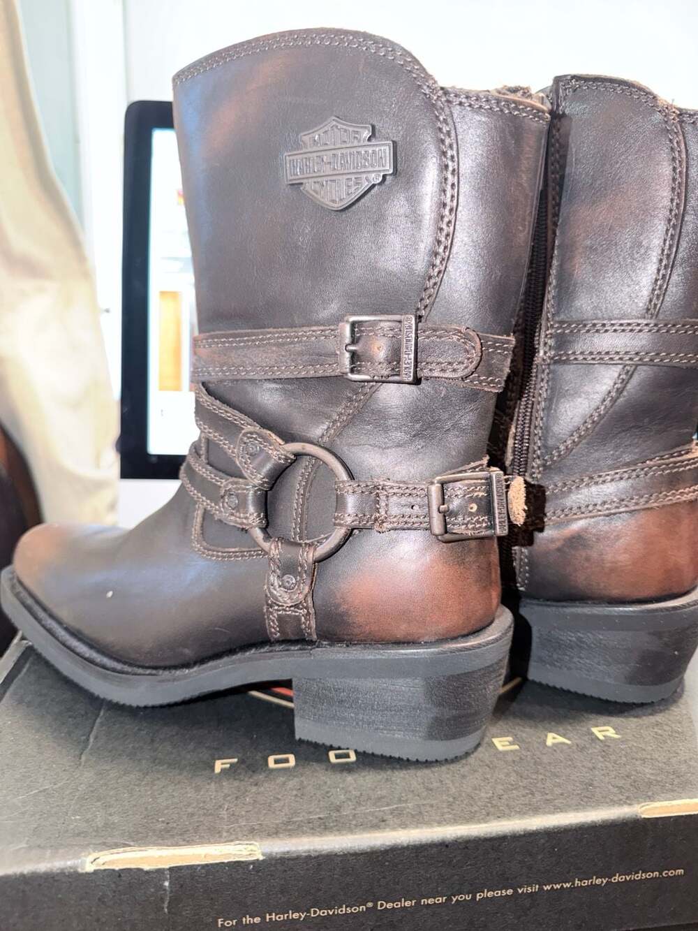 Harley-Davidson Women's Ingleside 8.5" Motorcycle Boots Brown Leather